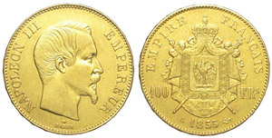 Francia 100 Franchi 1855 A - ... 