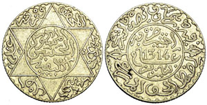 Marocco 2,5 Dirhams 1314 (1896) - ... 
