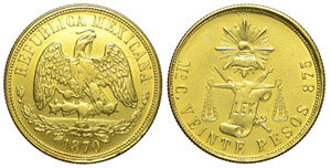 Messico 20 Pesos 1870 - Messico ... 