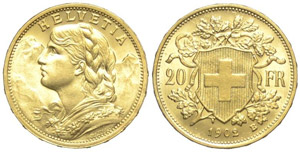 Svizzera 20 Franchi 1902 - ... 