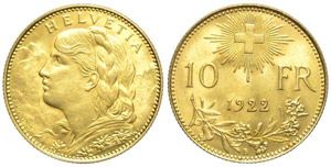 Svizzera 10 Franchi 1922 - ... 