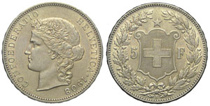 Svizzera 5 Franchi 1908 - Svizzera ... 
