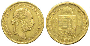 Ungheria 10 Franchi 1881 - ... 