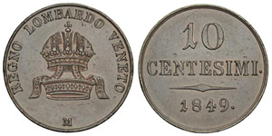 Milano 10 Centesimi 1849 - Milano ... 
