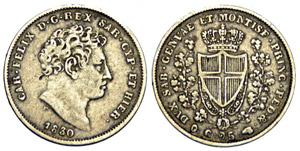 Savoia 25 Centesimi 1830 P Torino ... 
