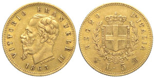 Regno d’Italia 5 Lire 1863 - ... 