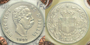 Regno d’Italia 50 Centesimi 1892 ... 