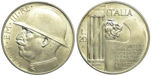 20 Lire “Elmetto” 1928 SPL-FDC ... 