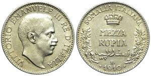 Mezza Rupia 1910 - Regno ... 