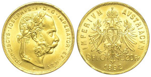 Austria 20 Franchi 1892 Restrike - ... 