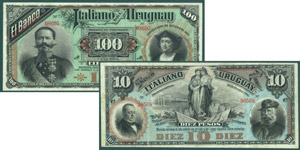 Uruguay Lotto di 2 Banconote - ... 