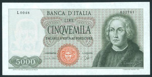 Repubblica Italiana 5.000 Lire ... 
