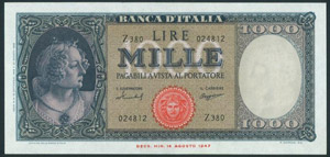 Repubblica Italiana 1.000 Lire ... 