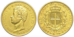 Savoia 20 Lire 1849 Genova BB-SPL ... 