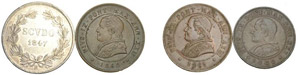 Roma (1846-1870) Lotto di 4 Monete ... 