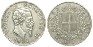 Regno d’Italia 5 Lire 1864 - ... 
