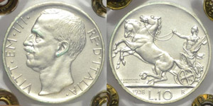 10 Lire “Biga” 1928 ** - Regno ... 