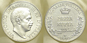 Mezza Rupia 1910 - Regno ... 