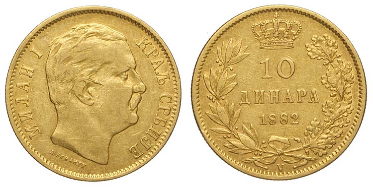 Serbia, Milan Obrenovich IV, 10 ... 