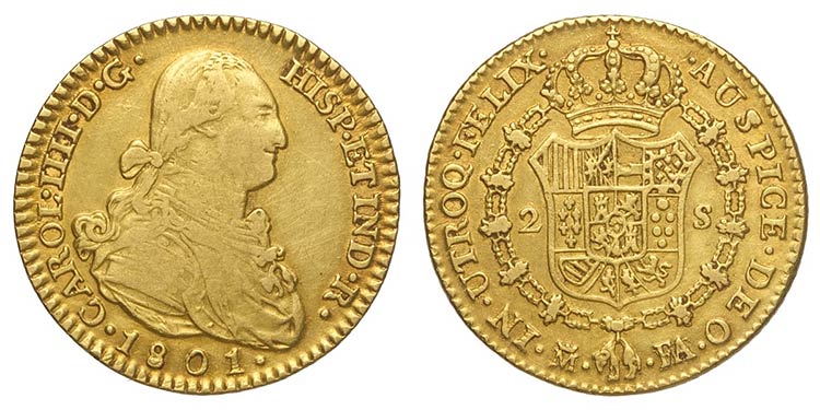 Spain, Ferdinand VII, 2 Escudos ... 