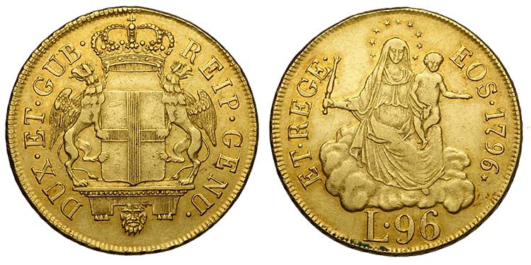 Genova, Repubblica, 96 Lire 1796, ... 