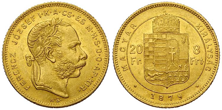 Hungary, Franz Joseph I, 8 Forint ... 
