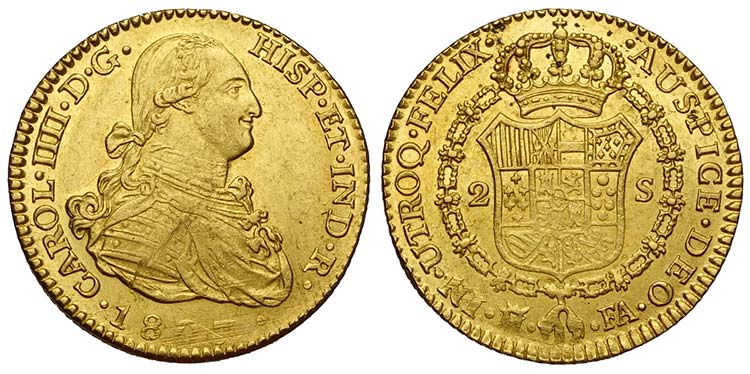 Spain, Charles IV, 2 Escudos ... 