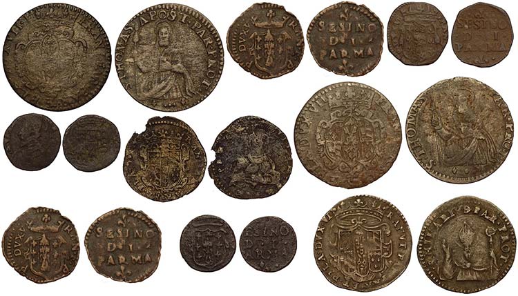 Parma, 5 monete di Ranuccio II ... 