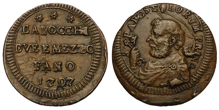Fano, Pio VI, Sampietrino 1797, ... 
