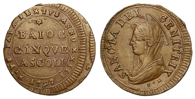 Ascoli, Pio VI, Madonnina 1797-TM ... 
