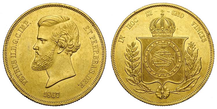Brazil, Pedro II, 20000 Reis 1867, ... 
