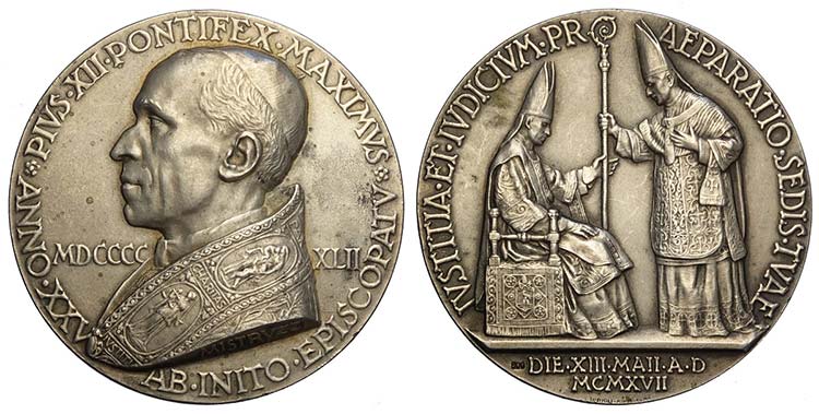 Pio XII - Medaglia a ricoro del ... 