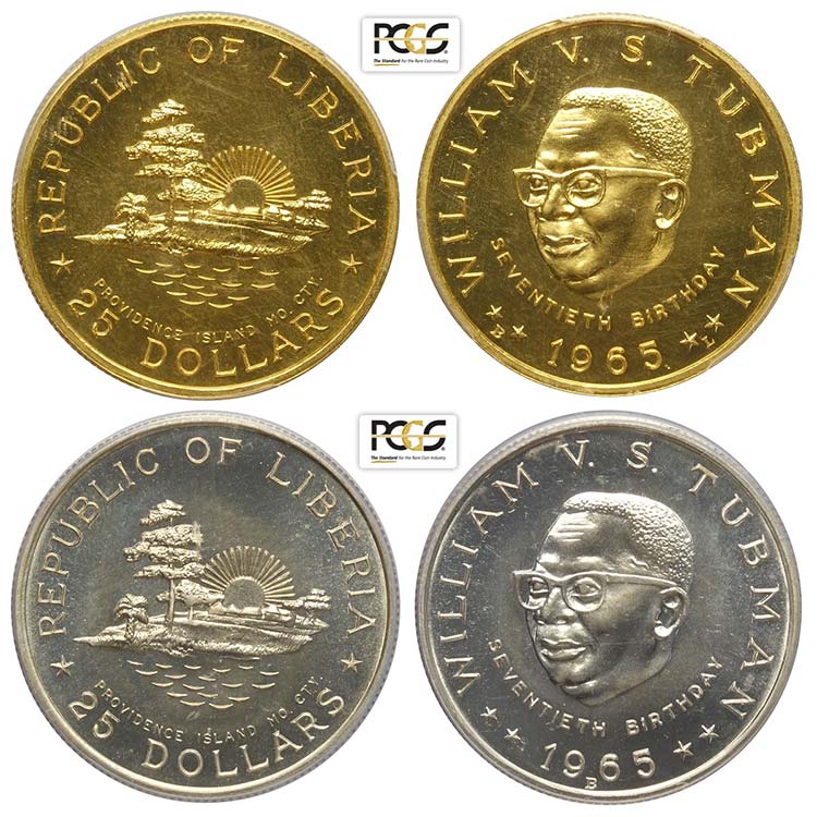 Liberia, Republic, Lot: Gold 25 ... 
