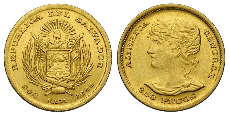 El Salvador, Republic, 2,5 Pesos ... 