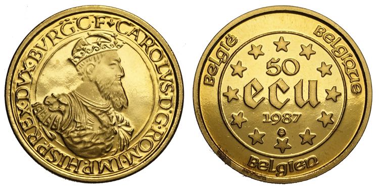 Belgium, Albert II, 50 Ecu 1987, ... 