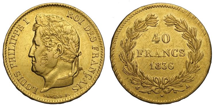 France, Louis Philippe, 40 Francs ... 