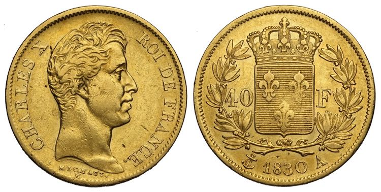 France, Charles X, 40 Francs ... 