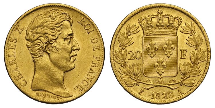 France, Charles X, 20 Francs ... 