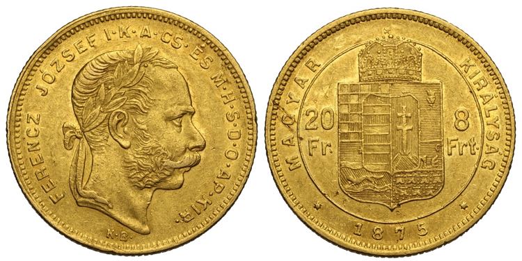 Hungary, Franz Joseph I, 8 Forint ... 