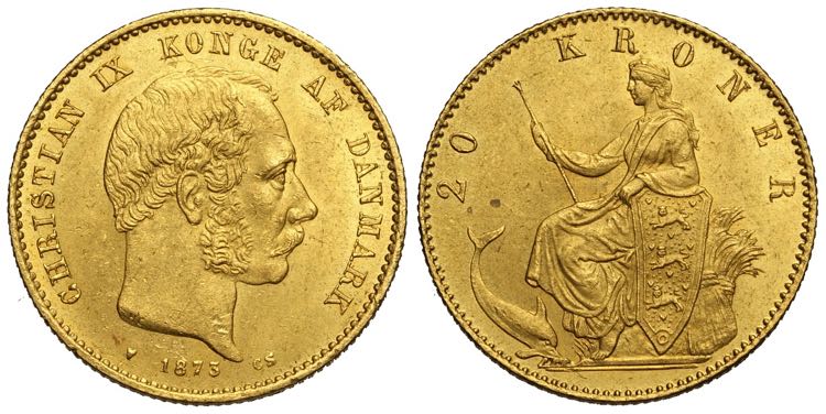 Denmark, Christian IX, 20 Kroner ... 