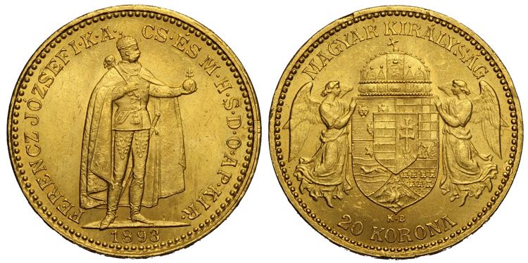 Hungary, Franz Joseph I, 20 Korona ... 
