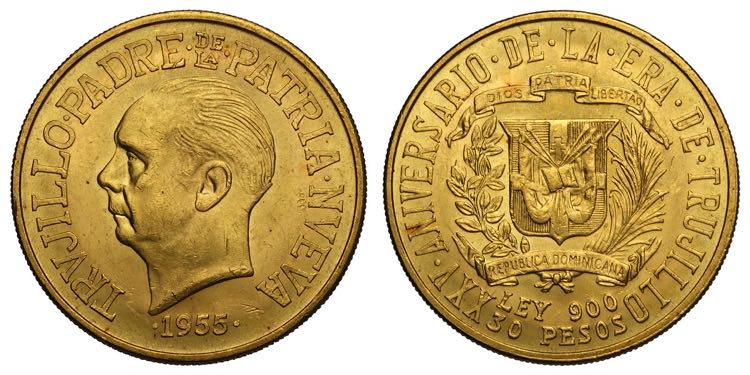 Dominican Republic, 30 Pesos 1955, ... 