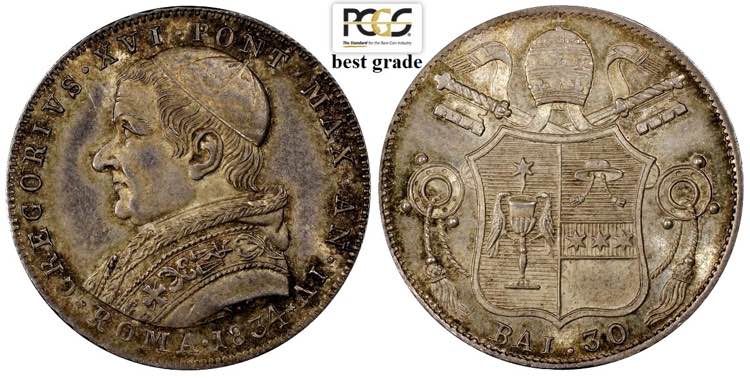 Roma, Gregorio XVI, Testone da 30 ... 