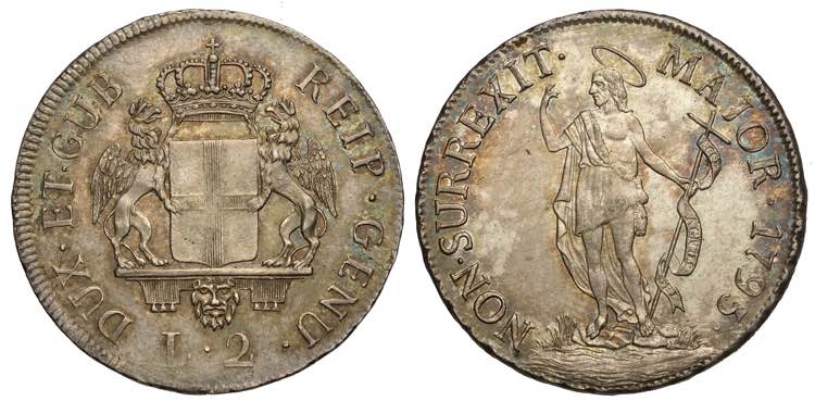 Genova, Repubblica, 2 Lire 1795, ... 