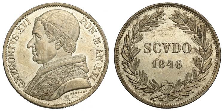 Roma, Gregorio XVI, Scudo 1846-R ... 