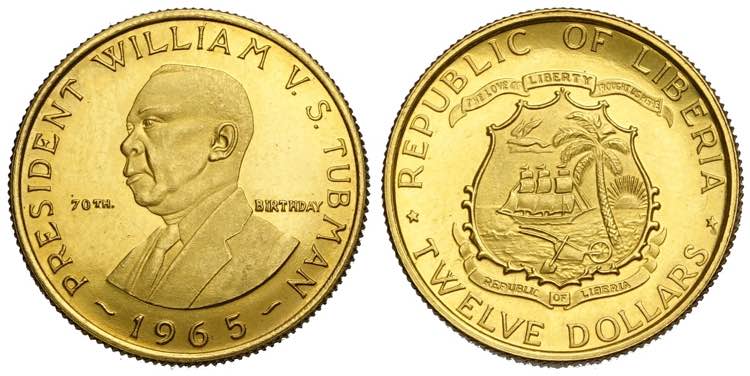 Liberia, Republic, 12 Dollars ... 