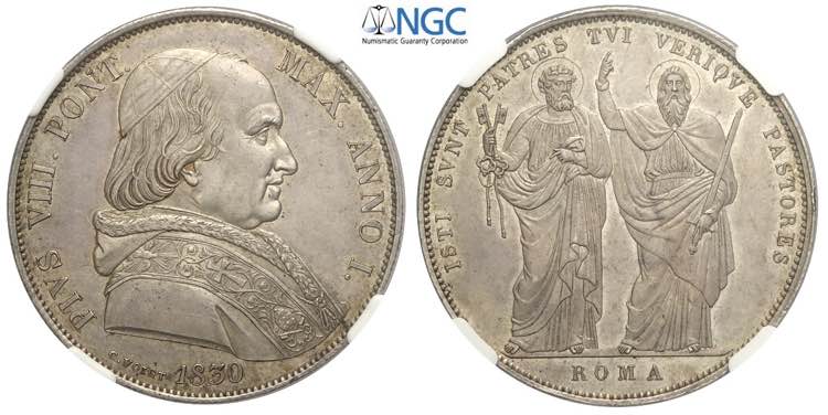 Roma, Pio VIII, Scudo 1830 anno I, ... 