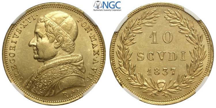 Roma, Gregorio XVI, 10 Scudi ... 