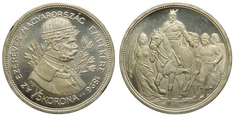 Hungary, Franz Joseph I, 5 Korona ... 