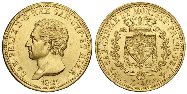 Savoia, Carlo Felice, 40 Lire 1825 ... 